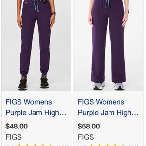 FIGS Purple Jam High-Rise Track Pants with Drawstring